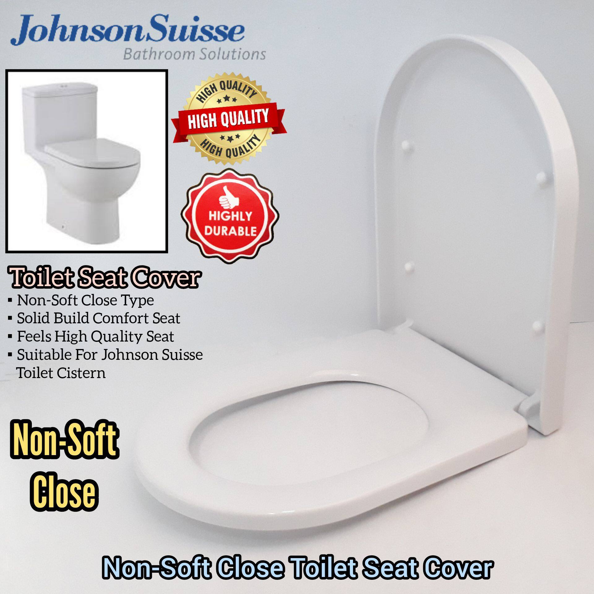 Johnson Suisse Solid Heavy Duty Non Soft Close Como Ancona Toilet Seat