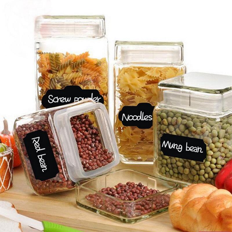 Nhãn Dán Bảng Đen Nhãn Dán Lọ Nhà Bếp Nhãn Dán Gia Vị Không Thấm Nước Để Dễ Dàng Cất Giữ