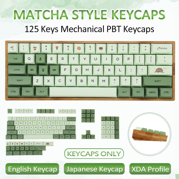 125 Phím Keycaps XDA Profile PBT Macha Theme Keycaps Cho Bàn Phím Cơ MX Switch