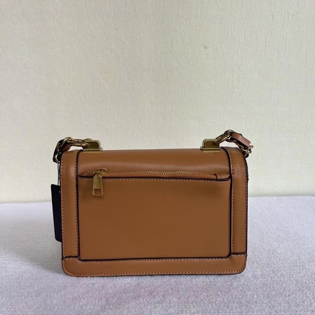 GUES'S Flap Charm Chain Solid Color Messenger Bag Female Bag