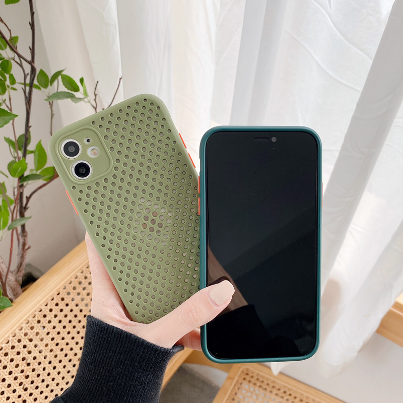 Zeallion Cho [Apple iPhone 11 Pro Max] Lưới Tản Nhiệt Mùa Hè Mát Mẻ Ốp Điện Thoại Di Động Silicon Ốp Lưng Bảo Vệ Chống Sốc Bằng TPU Mềm Thoáng Khí Màu Kẹo Ngọt