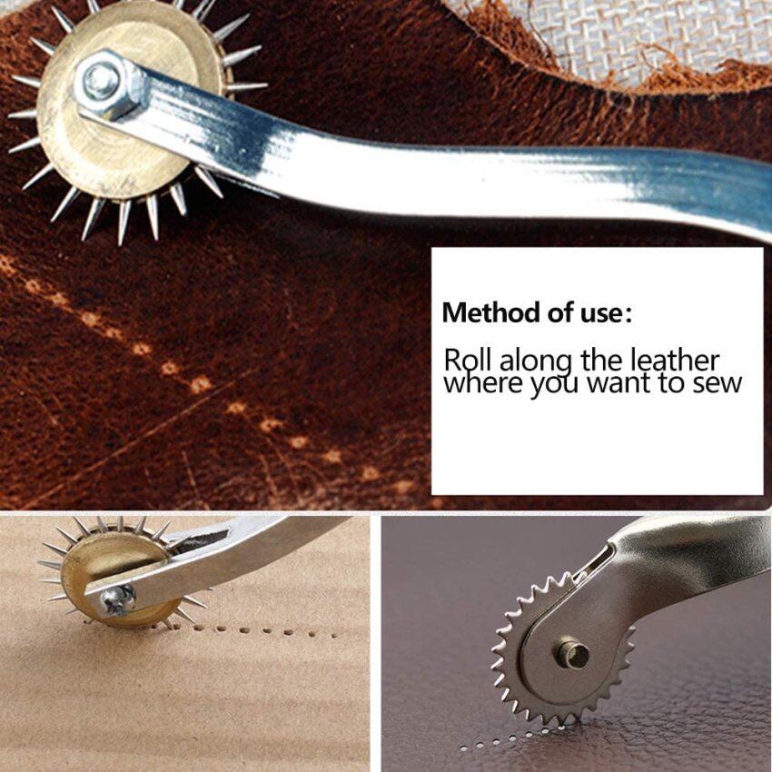 128 Pieces Leather Tool Kit, Leather Work Tool, Leather Tools and Supplies with Leather Stamping Tools Rivets Kit Prong Punch for Leather Crafting Beginner Leather Craft Making