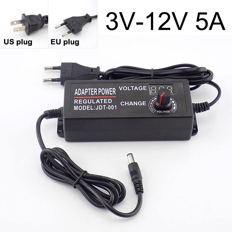 Universal adjustable ac 220v to dc 12v 9v 24v power supply charger 9v-24v 3v-12v 1a 2a 3a 5a 10a adapter display led strip