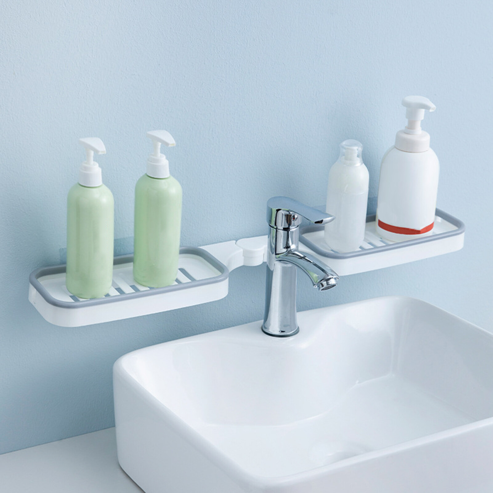 Rotating Storage Shelf Wall Mount Corner Shelf Space-saving Rotatable Corner Shelf for Bathroom Storage No Drilling Needed Organize Shower Essentials with This Hollow Drain Rack Ideal