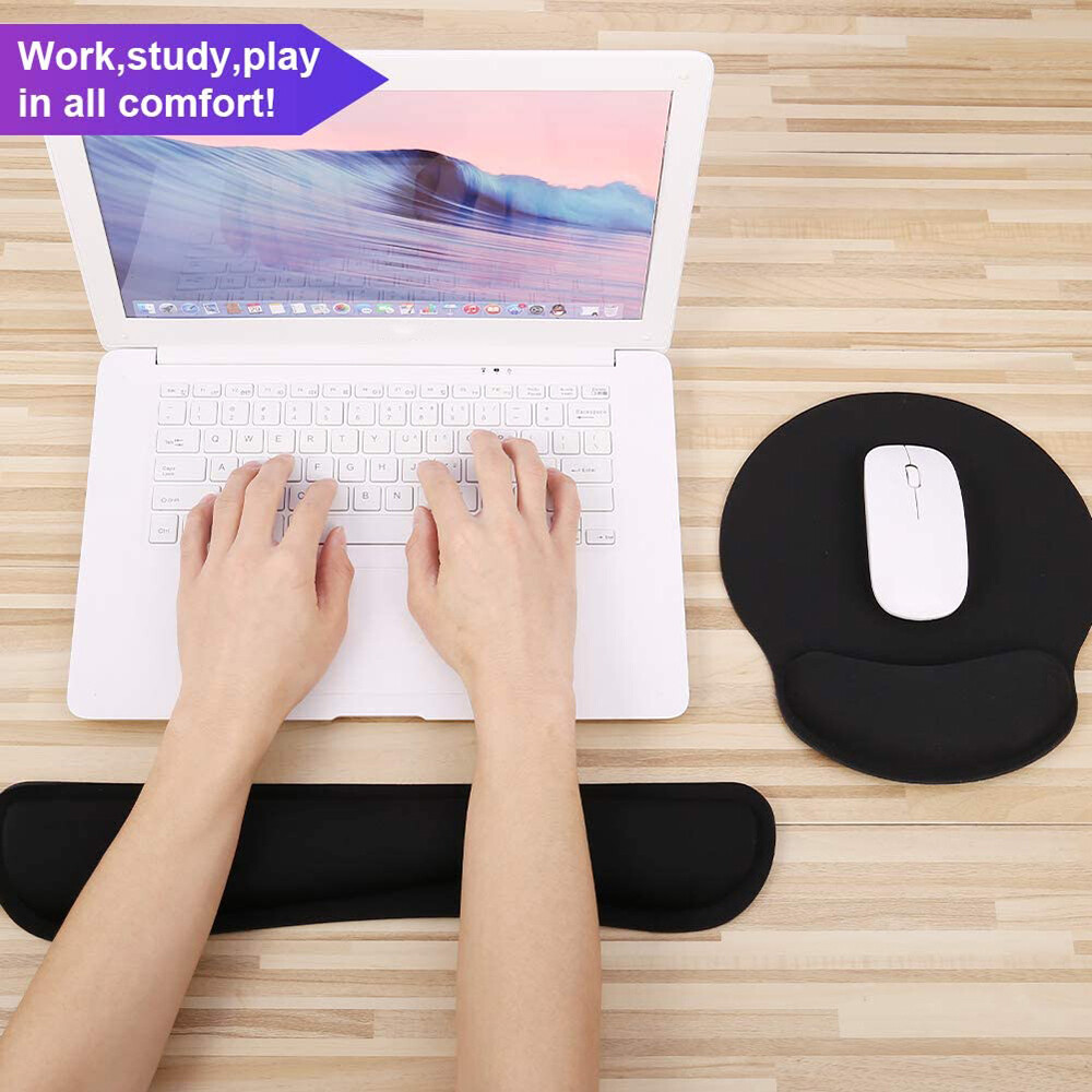 [In Stock] Original Keyboard Wrist Rest Pad Ergonomic Mouse Gel Wrist Rest with Wrist Cushion Support Set Memory Foam for Computer Laptop Gaming Mouse Keyboard Pad Mouse Pad Mousepad