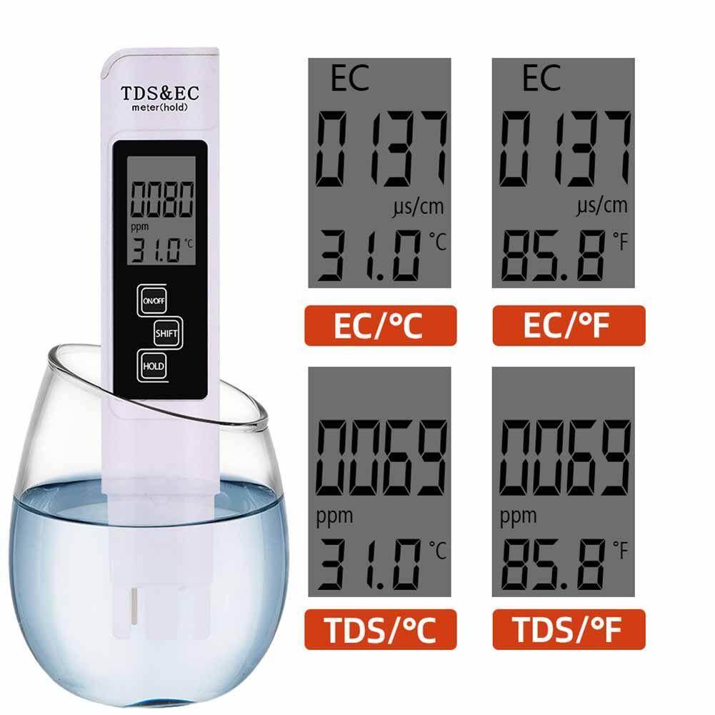 3 in 1 Water Testing Pen PH Meter TDS EC Meter Digital LCD Purity Filter