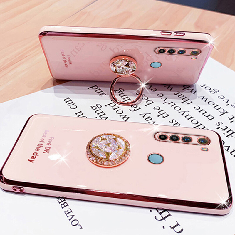 Đối với Xiaomi Redmi Note 9s Note 9 Pro Note 8 Note 8 Pro Note 7 Chữ mạ điện Vỏ điện thoại cho Redmi Note 9s Note 9 Pro Note 8 Note 8 Pro Note 7 Ốp lưng điện thoại Bling Crystal Holder Nắp lưng TPU mềm