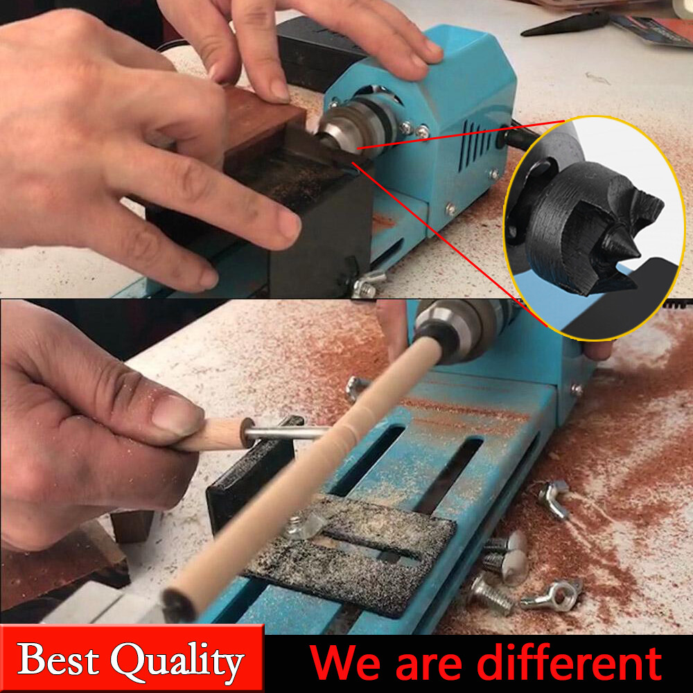 Upgraded Mini DIY Lathe Machine Miniature Electric Punching Grinding Machine DIY Wood Lathe Machine CN Plug 220V Miniature Sculpted Beads Lathe Lapping Polishing Machine Lathe 150W Buddha Pearl Lathe
