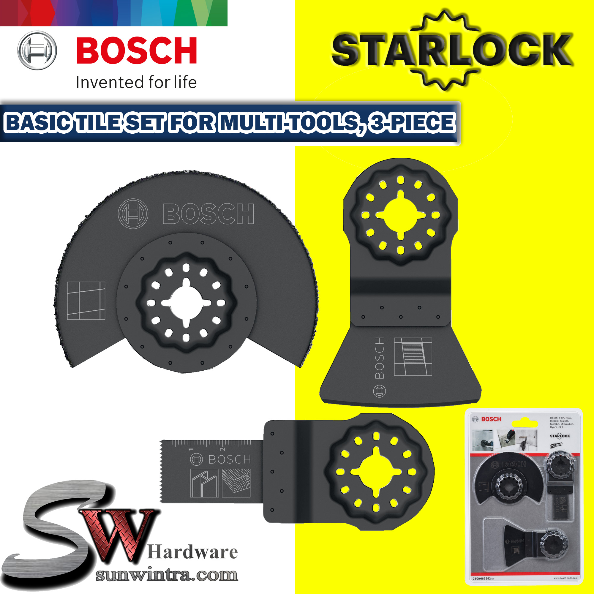 Bosch 3pcs Basic Tile Set for Multi 