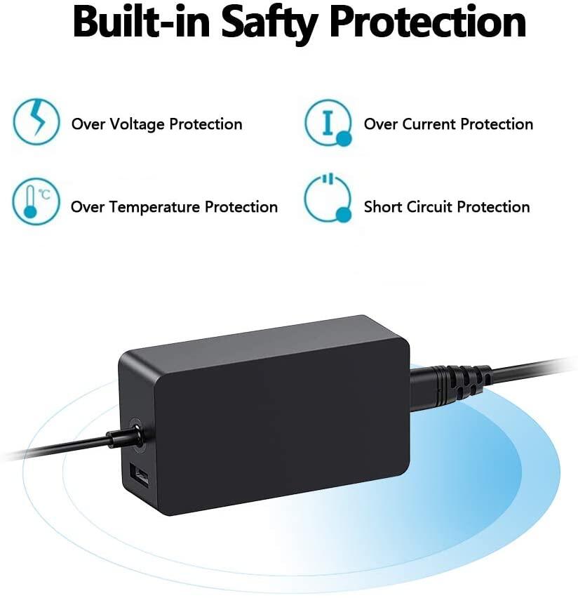 Bộ Sạc Surface Pro 65W, Bộ Sạc Surface Book Cshare 15V 4A, Nguồn Điện Tương Thích Với Microsoft Surface Book Surface Pro 7 6 5 4 3 X Máy Tính Bảng Surface Go Surface Bộ Chuyển Đổi Máy Tính Xách Tay Có Cổng Sạc USB