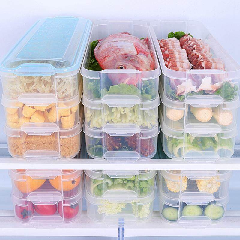 Kitchen Plastic Refrigerator Storage Box Food Storage Bins Containers with Lid