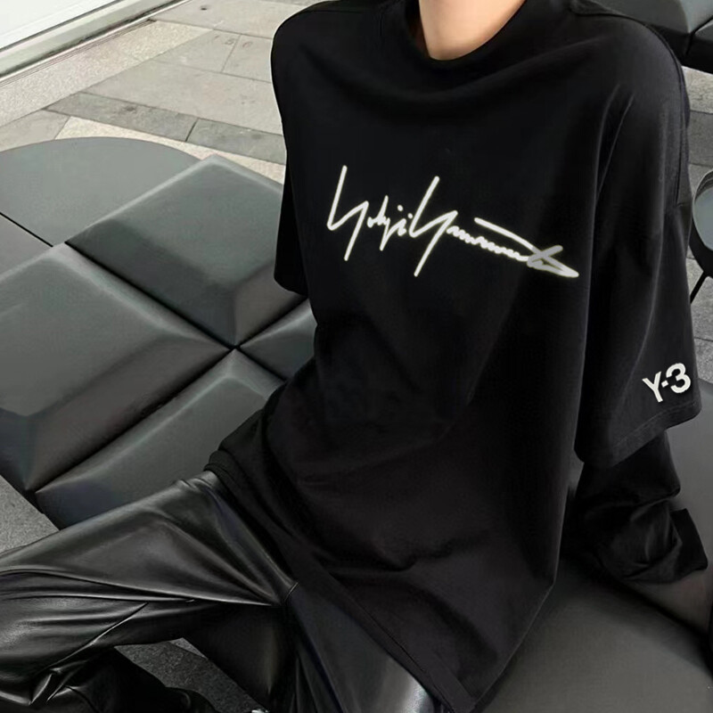 Y-3 Y3 Signature Printed Men's and Women's Sports Casual Loose Short Sleeved T-shirt