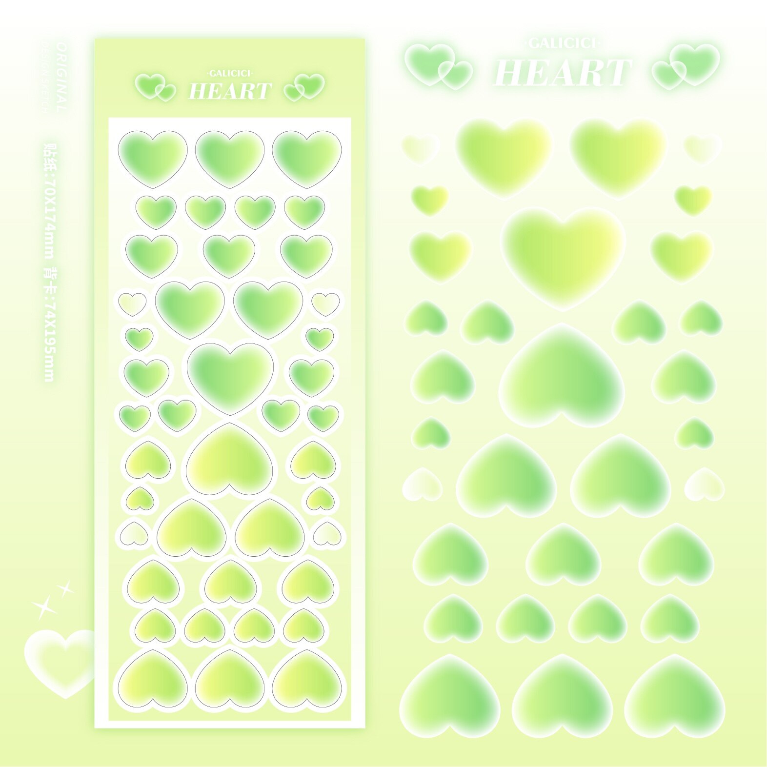 GaLiCiCi Stickers สติกเกอร์ความรัก/สติกเกอร์โฮโลแกรม/วัสดุ DIY ตกแต่ง