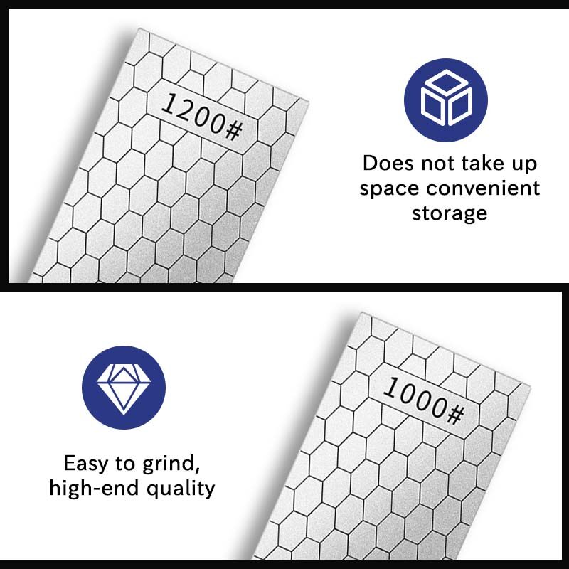 1Pc Professional Diamond Knife Sharpening Stone Grit Ultra-thin Honeycomb Surface Whetstone Grindstone Tool 400#600#1000#1200#