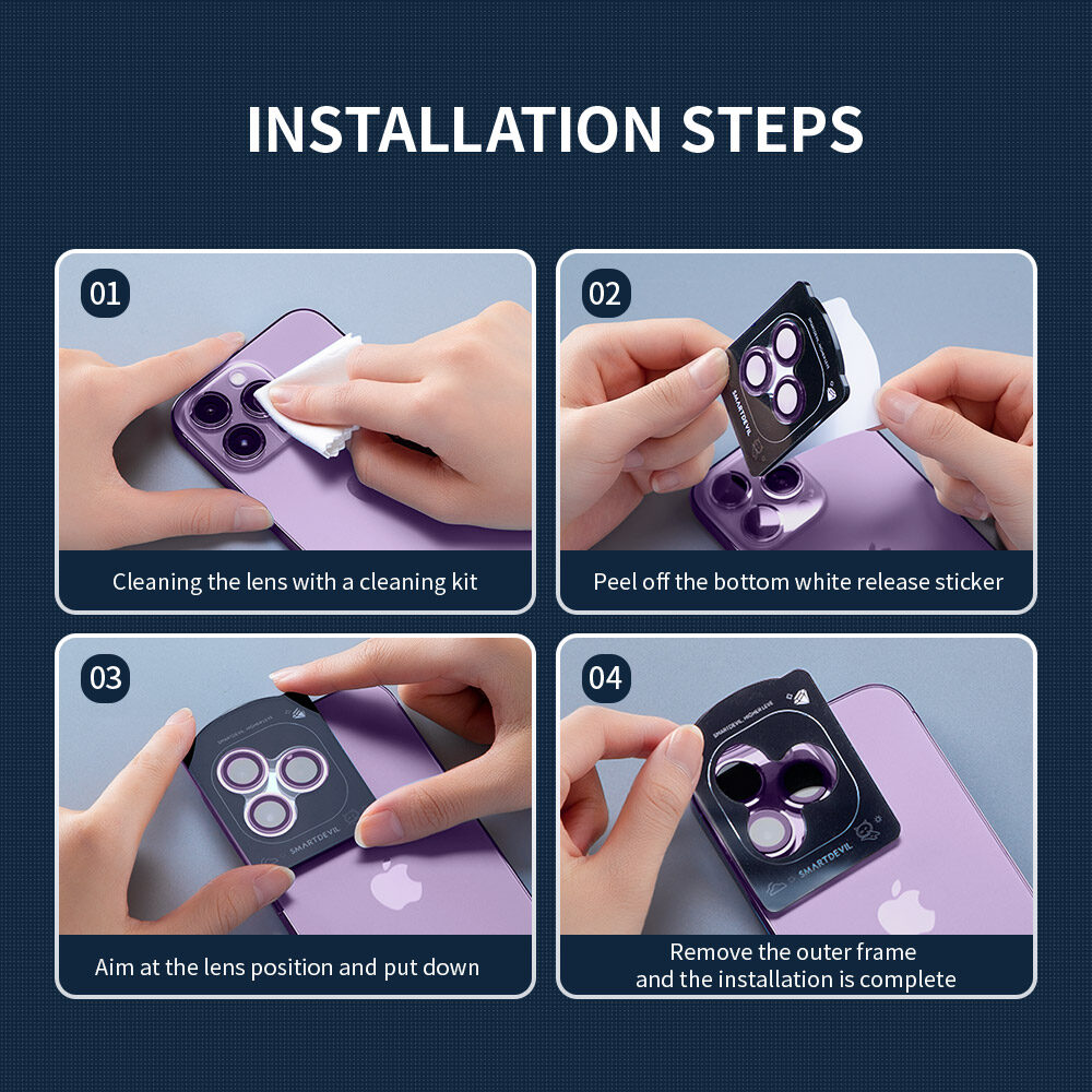 Smartdevil bảo vệ ống kính máy ảnh vòng tròn cho Iphone 14 iPhone 14 cộng với HD Corning hợp kim thủy tinh chống sốc bảo vệ màn hình ống kính