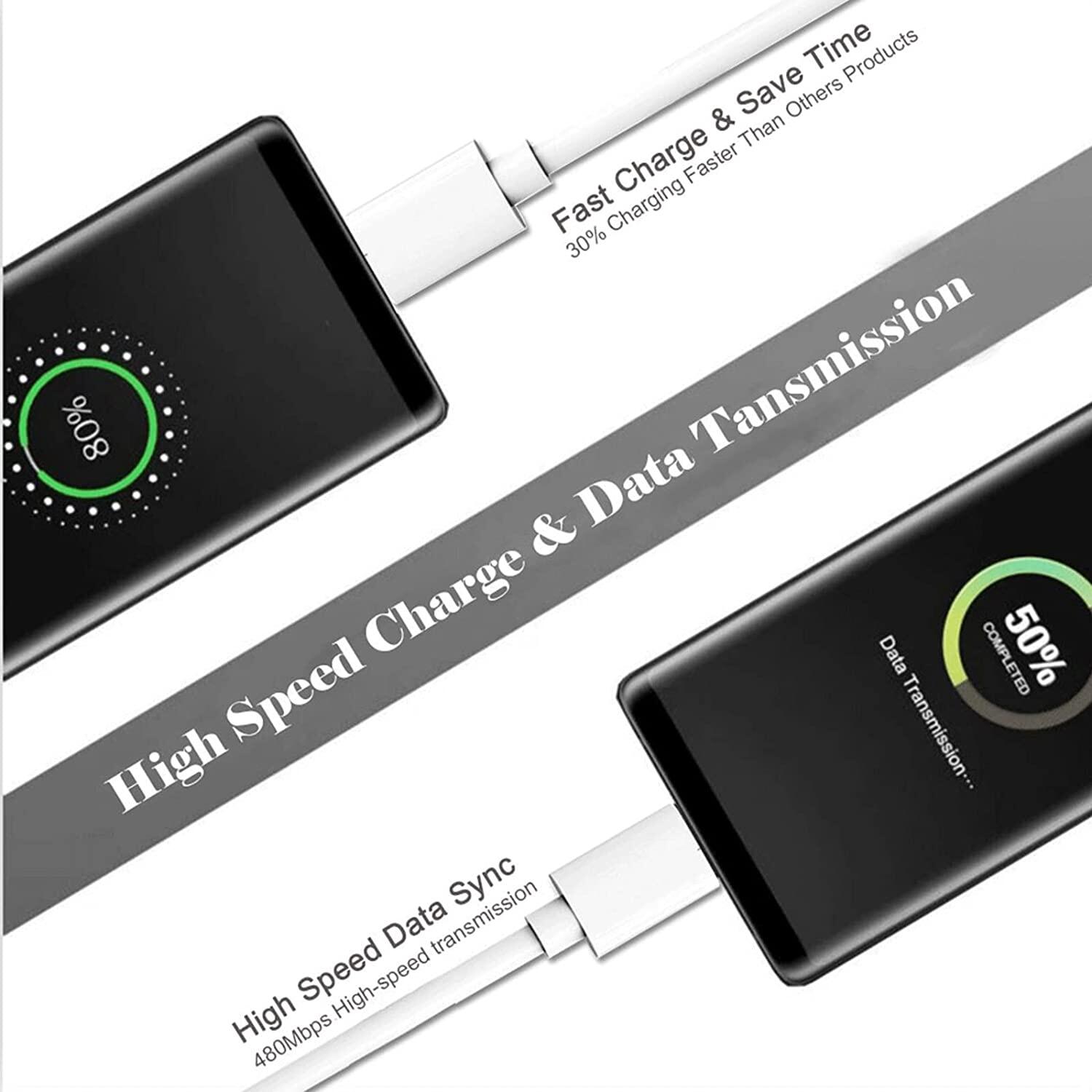 10FT Long Android Charger Cable Fast Charge,USB to Micro USB Cable White,Micro USB 2.0 Cable USB Micro Cable for Samsung Charger