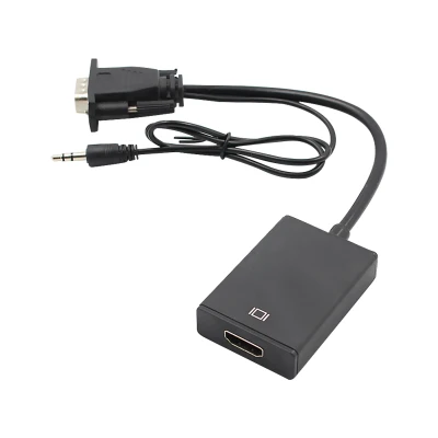 VGA Male to HDMI Female Adapter Converter with 3.5mm Audio Input Cable