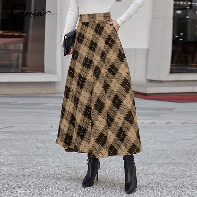 brown plaid skirt 5xl