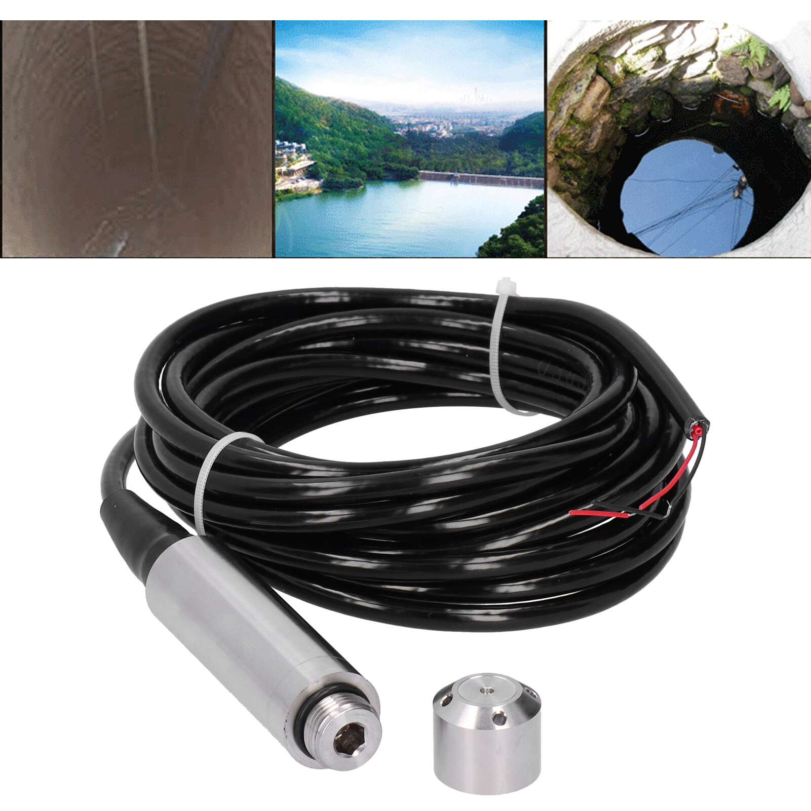 YB‑2J‑F Liquid Level Transmitter 5m Cable Water Level Sensor Detector 12‑32VDC 4‑20mA