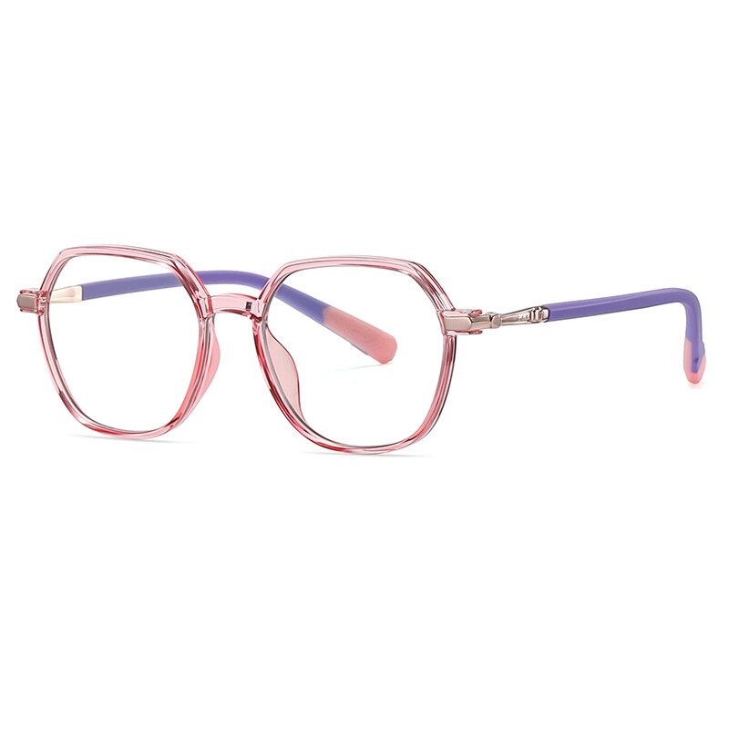 Children's Myopia Glasses with Contrasting Color Frames and Ultra-light TR90 Anti Blue Ray Glasses PTQ