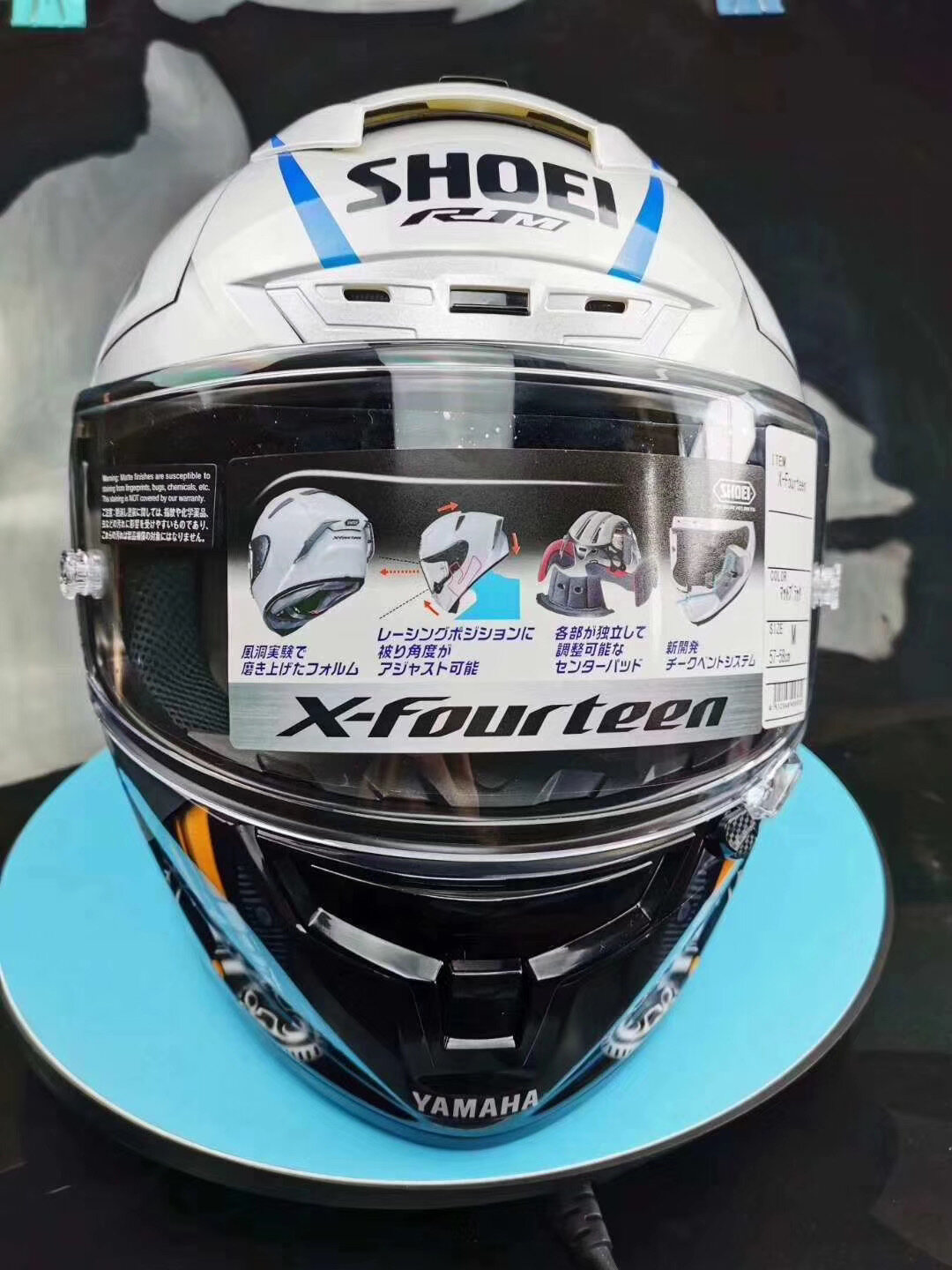 SHOEI x14 yamah.A r1m พร้อมถุงใส่หมวกกันน็อคคำแนะนำในกล่องเดิม,เลนส์ใส ...