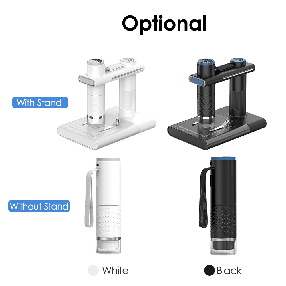 Kkmoon Kính hiển vi 1200x có chân đế kính hiển vi wifi không dây rảnh tay kính lúp nội soi có thể sạc lại kính máy ảnh kỹ thuật số quang học độ phóng đại 2m pixel 50-1000x 8 đèn led có thể điều chỉnh cho điện thoại thông minh máy tính bảng