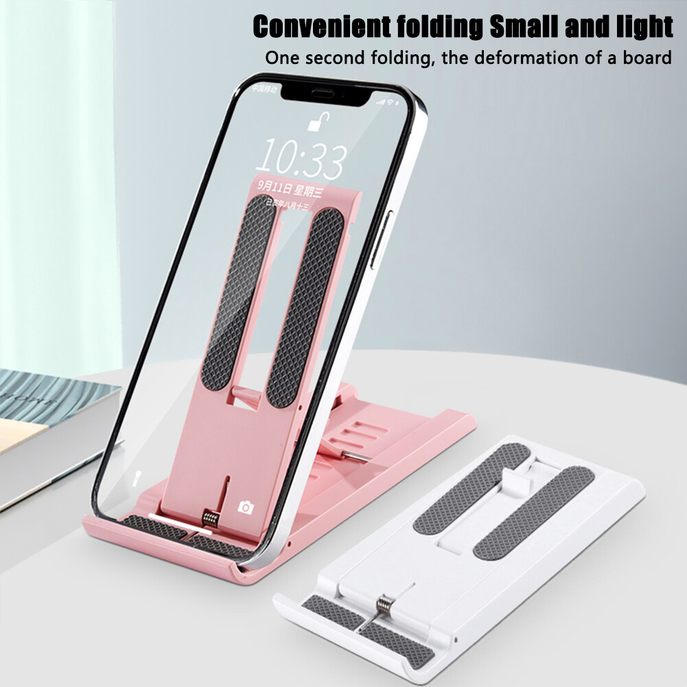 Folding Phone Holder Portable Adjustable Angle Desktop Tablet Bracket Multi-functional Hollowed Desk Stand