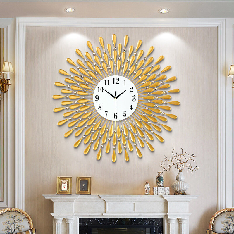 Creative iron art clock, wall clock, living room decoration clock, electronic quartz clock, wall clock
