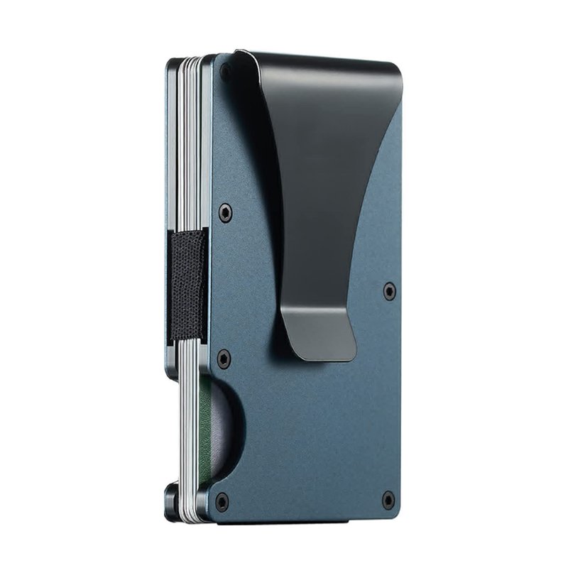 Carbon Fiber Airtag Wallet Men Business ID Credit Card Holder Tracking Device Metal Wallet Aluminum Alloy RFID Money Clip Purse Without Tracker