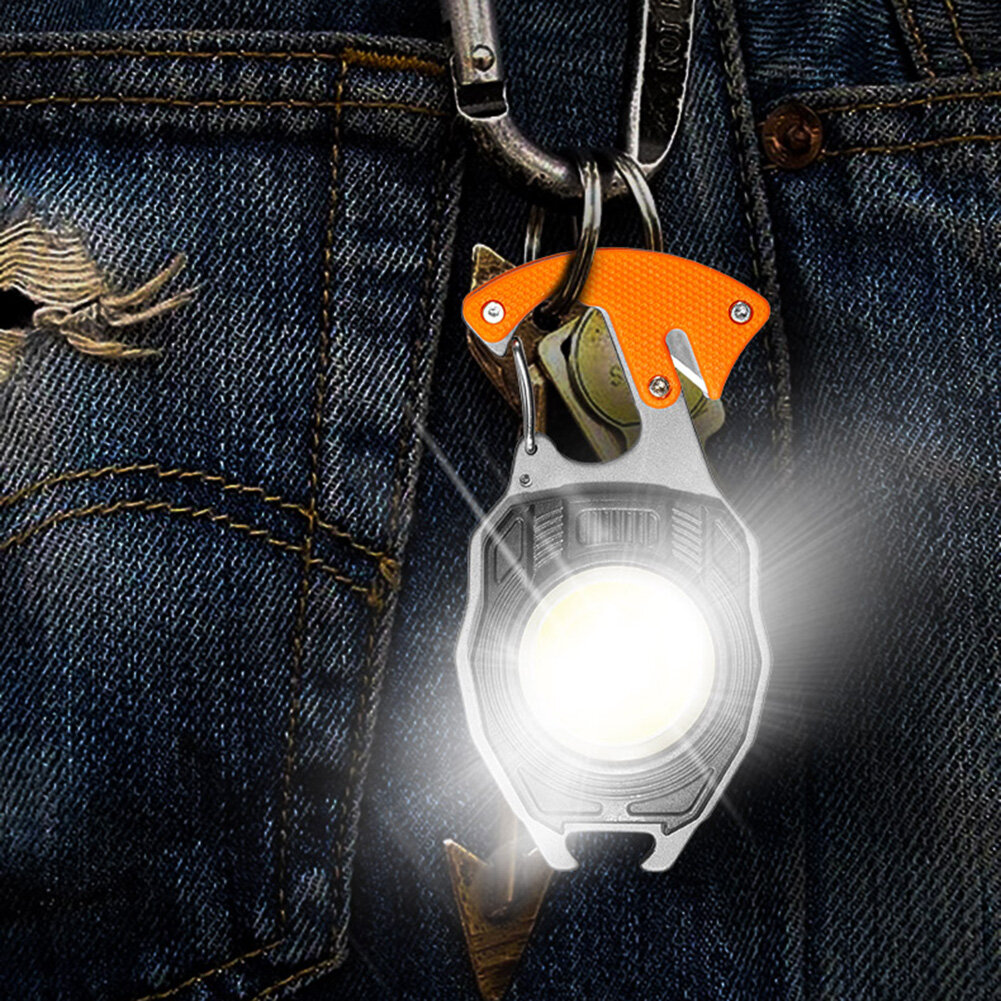 【The New Keychain Móc Khóa Mini Siêu Sáng Đèn Pin Led Đèn Led COB Mini 7 Chế Độ Chiếu Sáng Đa Năng Có Thể Sạc Lại Đèn Flash Móc Chìa Khóa Bỏ Túi USB Cho Cắm Trại Ngoài Trời Đèn Nhỏ Móc Khóa Nút Chai 10000LM