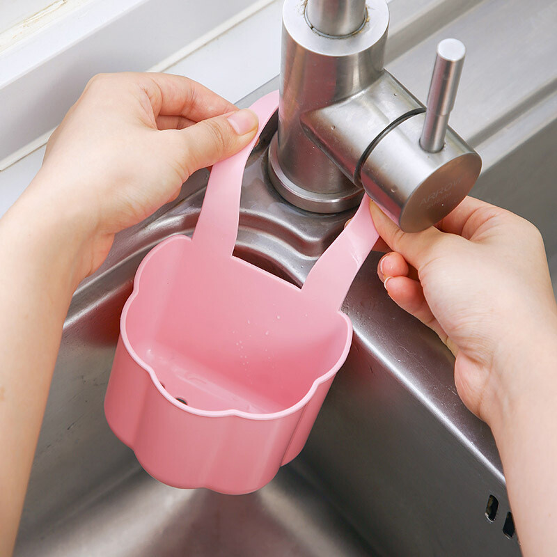1 Pack Kitchen Sink Drain Rack Soap Sponge Holder Adjustable Faucet Storage Hanging Basket Kitchen Accessories