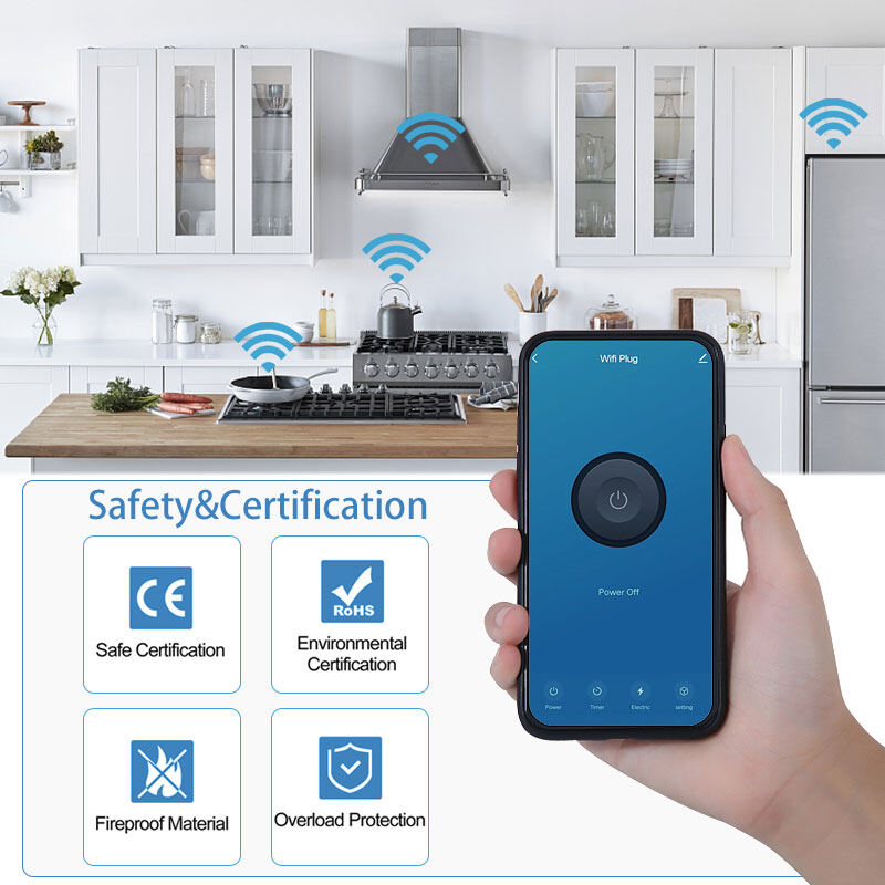 Burstore 【Thanh Toán Khi Nhận Hàng/Hàng Có Sẵn】ổ Cắm Từ Xa Không Dây WIFI Phích Cắm EU Chất Lượng Cao Phích Cắm Hẹn Giờ Thông Minh 100-240V 16A Điều Khiển Bằng Giọng Nói Ổ Cắm Điện Thông Minh PC Chống Cháy Tại Nhà EU Thống Kê Điện Với Alexa
