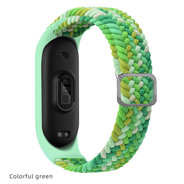 Bracelet for Mi band 7 6 Strap Elastic adjustable Nylon Braided Miband4 miband 5 correa Wristband for xiaomi Mi band 4 3 5 6 7
