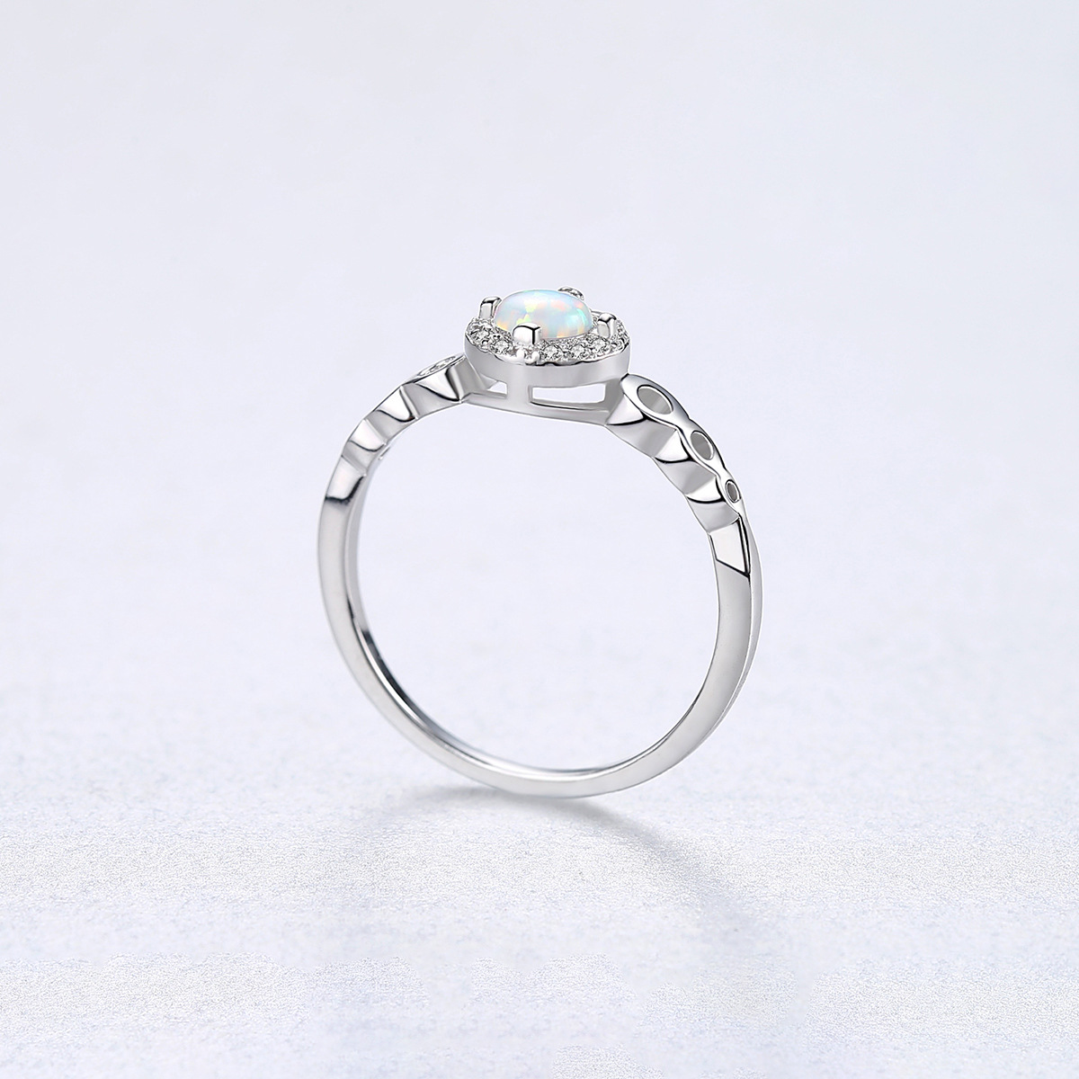 Bestone Nhẫn Opal 925 Bạc Opal Nhẫn Thời Trang Cho Nữ