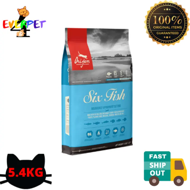 Orijen Six Fish 5 4kg Dry Cat Food Makanan Kucing Pet Food Lazada