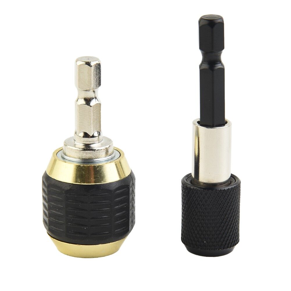 2pcs 1/4 'Hex Shank Keyless Drill Chuck Drill Bits Adapter For Conversion On Impact Drill Quick Change Convertor