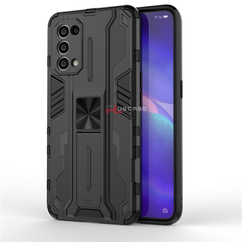 PlusCase cho OPPO Reno5 5G 4G Ốp lưng chống sốc Kickstand Armor Bảo vệ ống kính máy ảnh Nắp lưng cứng