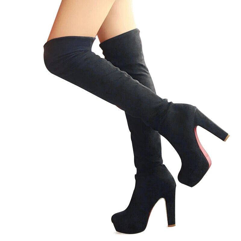 12cm high heel over the knee boots plus size boots long women's