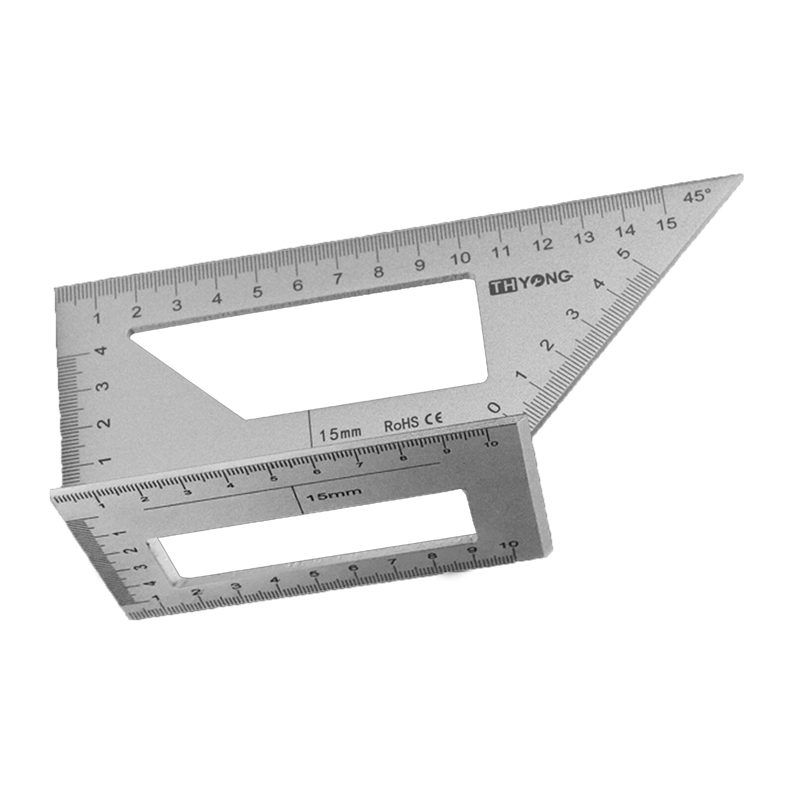 SZC Aluminum Alloy 45/90 Degree Angle Ruler Vertical T-shape Gauge Protractor Tool