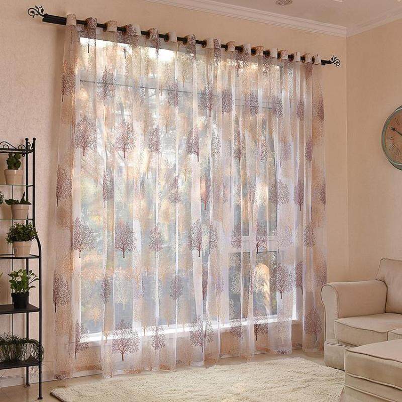 Rèm Hoa Cây Voile Phòng Ngủ Phòng Khách MT-9 Voan