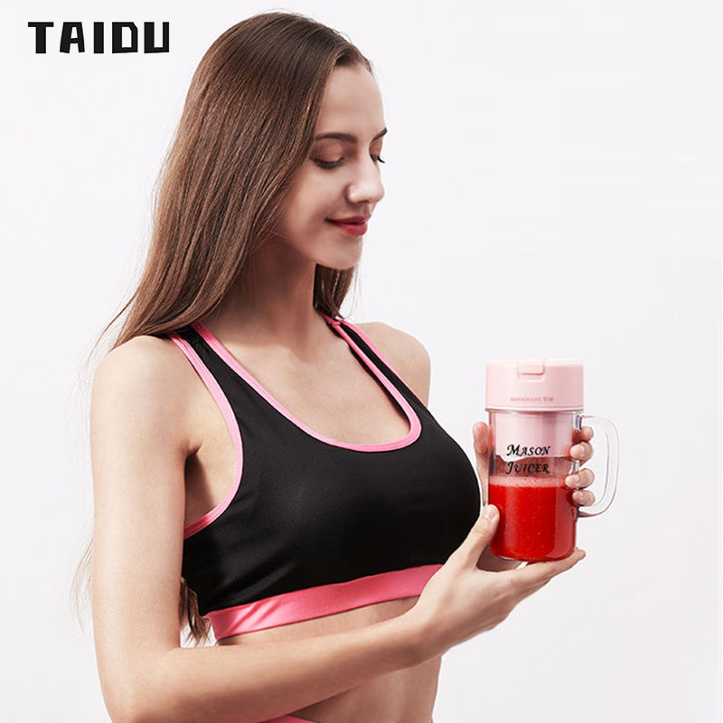 TAIDU 8-leaf cutter head juicer portable juicer cup household small mason cup fried fruit juice milkshake