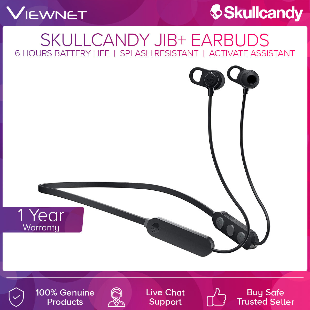 skullcandy jib  wireless earphone with activate assistant