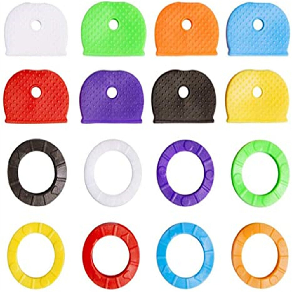 10PCS 2022 New Locks Cap Rubber Soft Multi Color Caps Keyring Key Covers Hollow For