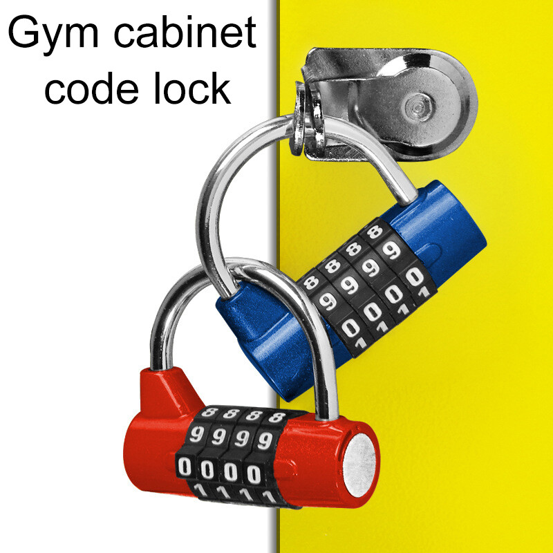Multifunctional Combination 4 Digit Security Padlock Gym Locker Drawer Luggage Cabinet Code Clock Door Padlock Suitcase Baggage Locks(RANDOM COLOR)