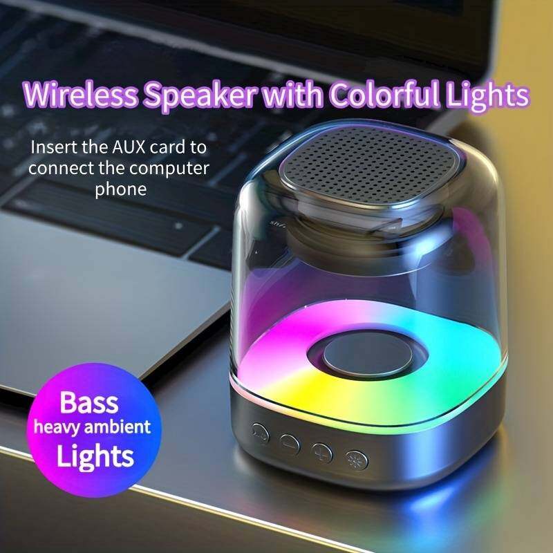 Wireless LED Portable Breathing Light Colorful High Fidelity Sound Subwoofer 5.0 Computer_voghion.com