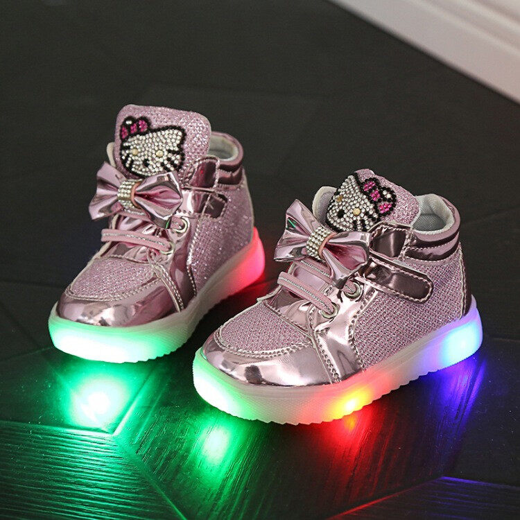 Bé gái Giày Bé Gái Công Chúa Giày Trẻ Em có Đèn Cho Bé Móc Vòng LED Giày Trẻ Em...