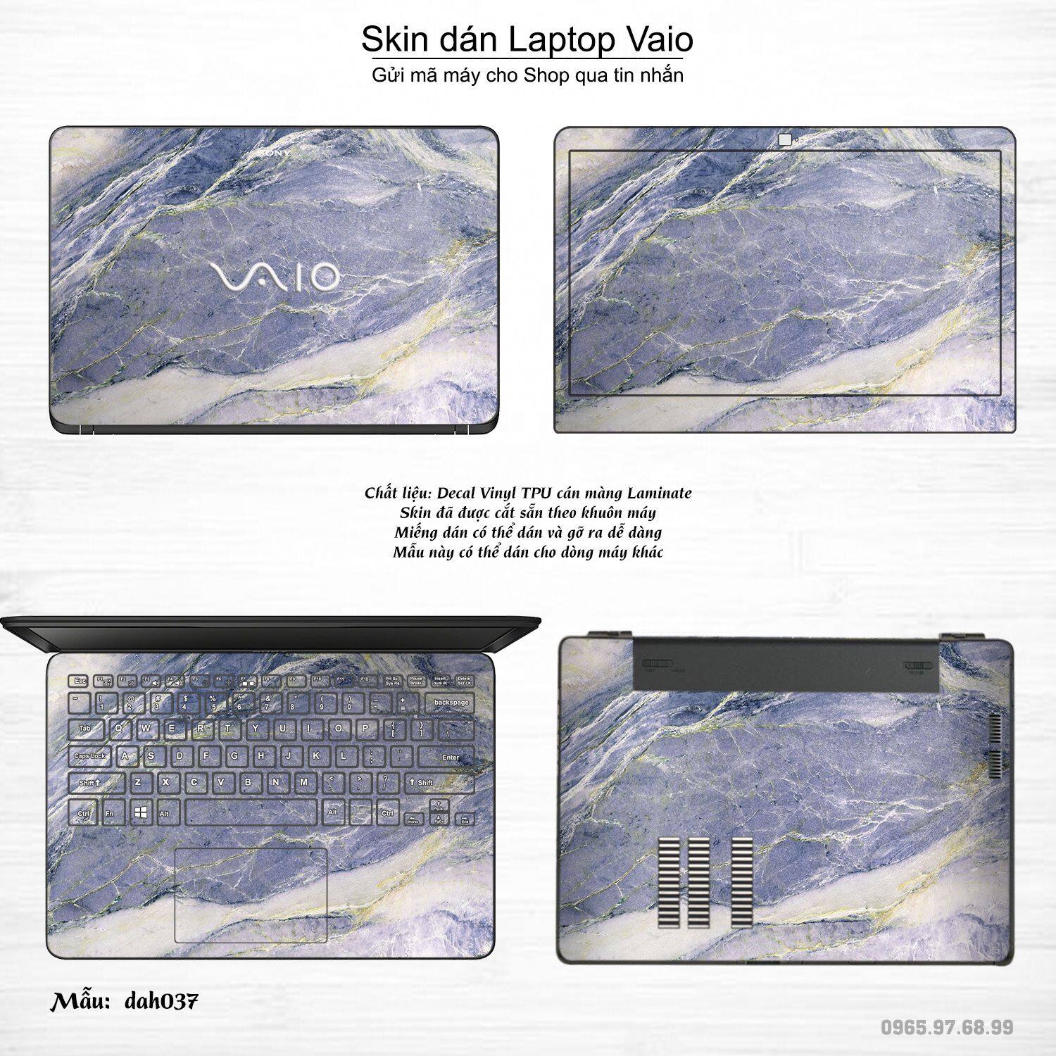 Decal Skin dán Laptop VAIO mẫu vân đá