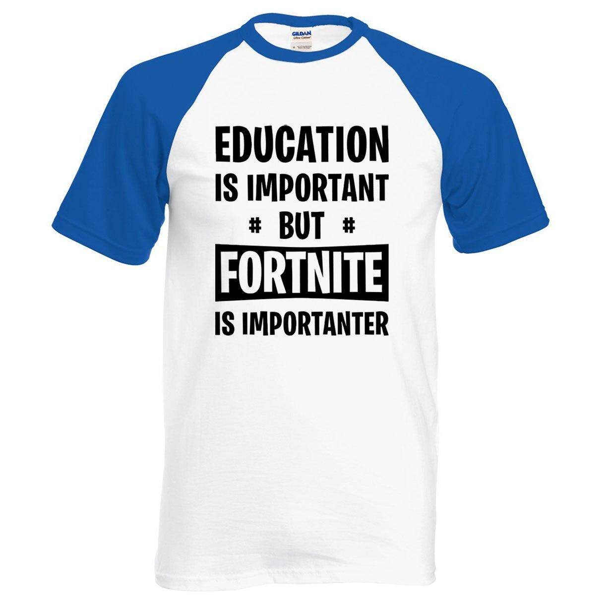 Khjx Pendidikan Penting tapi Permainan Adalah Lebih Penting Pria T-shirt 2019 Musim Panas Atasan Lengan Pendek Raglan T Shirt 100% Katun Streetwear