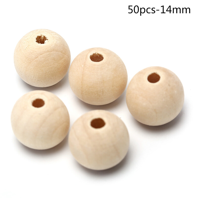 Ministar Round Wood Spacer Bead Natural Unpainted Wooden Ball Beads DIY Craft Jewelry