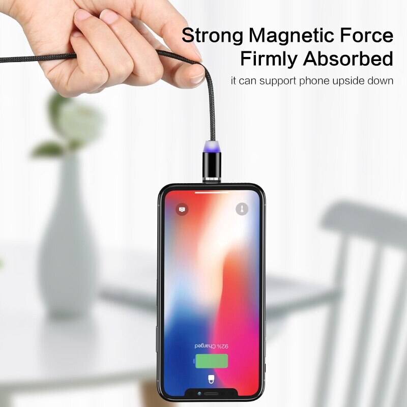 Cable Data / Charger Micro USB + Lightning Fast Charging Magnetic with LED for IOS / Android